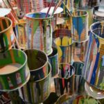 leftover cans of paint
