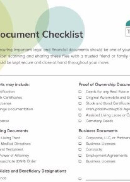 vital documents checklist